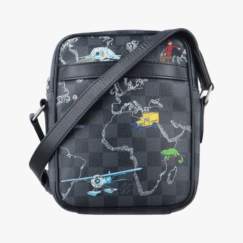 LOUIS VUITTON Danube PM NM Noir Black × Multicolor Damier Graphite N40239 FO4149