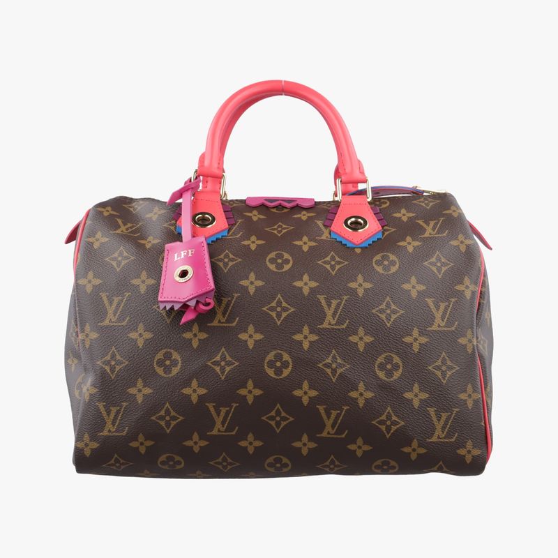 LOUIS VUITTONSpeedy 30 Monogram Brown x Flamingo Monogram Totem M41665 DU2175