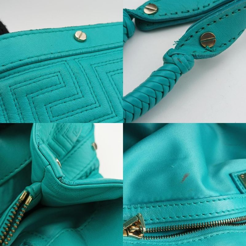 Versace VERSACE Couture Quilting Blue Leather