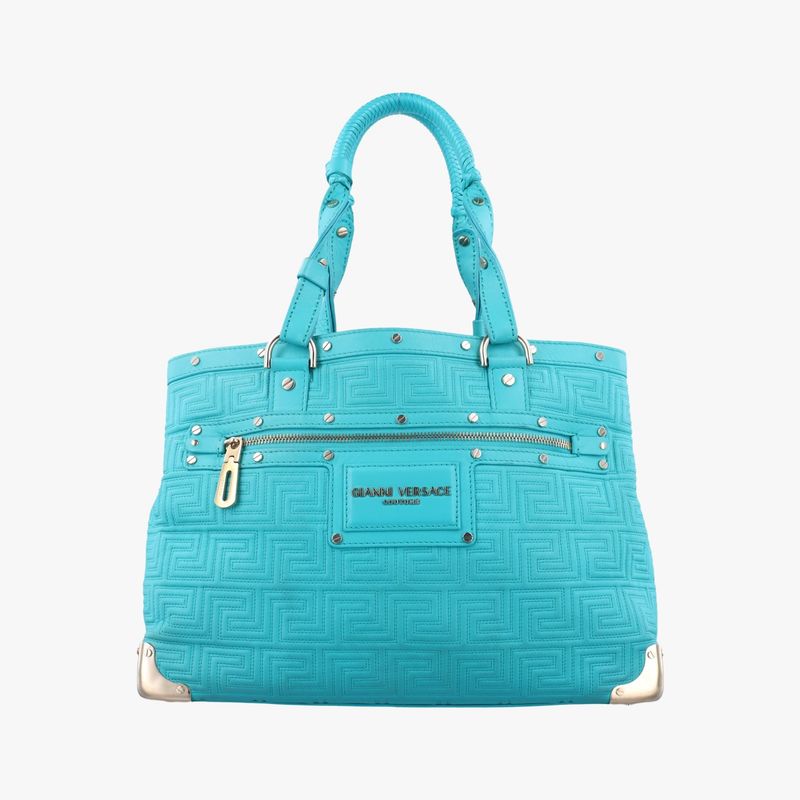 Versace VERSACE Couture Quilting Blue Leather