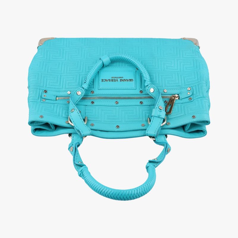 Versace VERSACE Couture Quilting Blue Leather