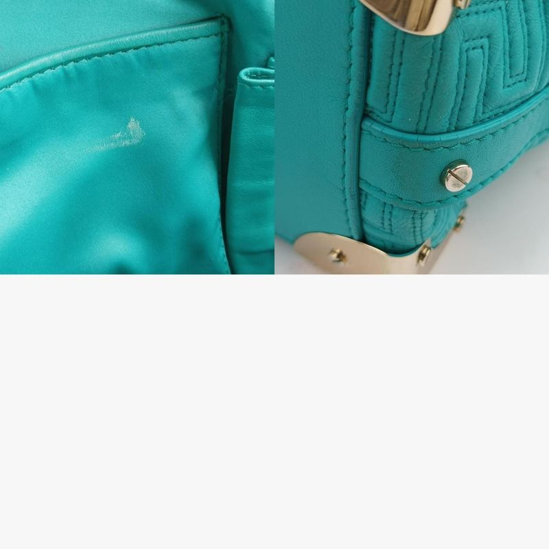 Versace VERSACE Couture Quilting Blue Leather