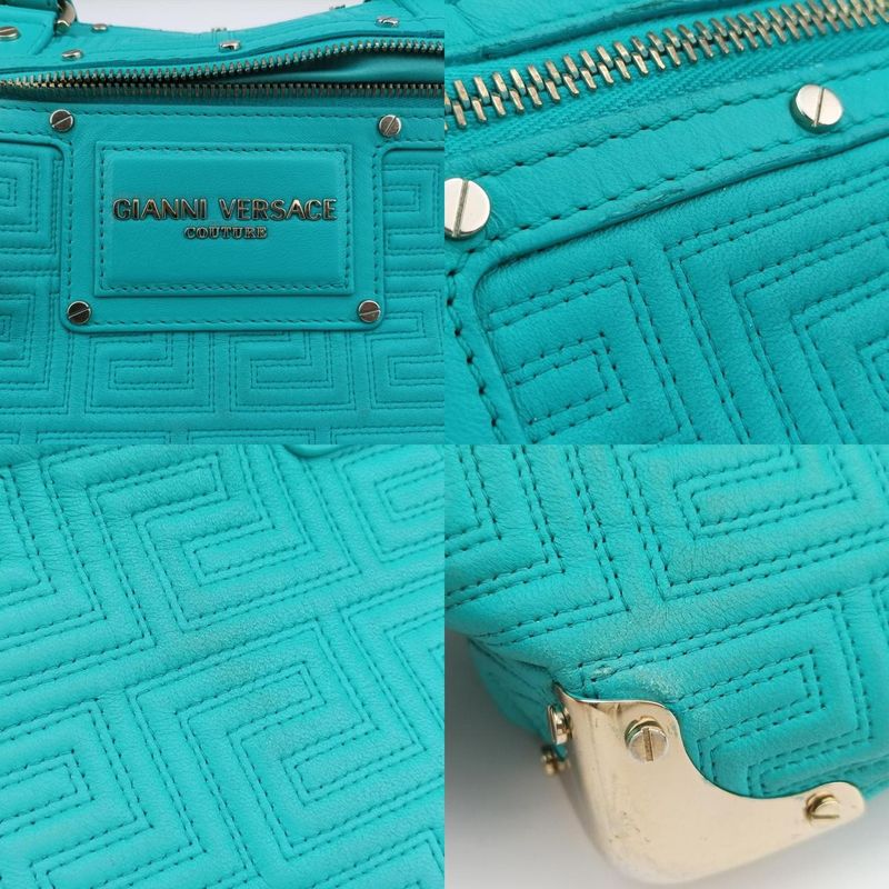 Versace VERSACE Couture Quilting Blue Leather