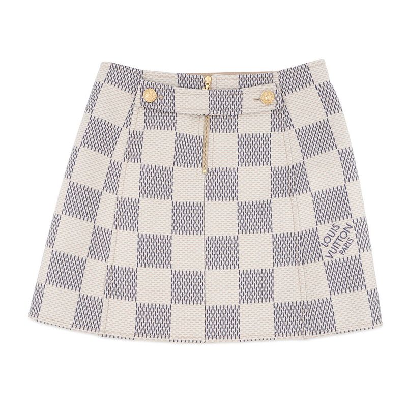 Louis Vuitton Skirt Damier Azur 40 White Gray
