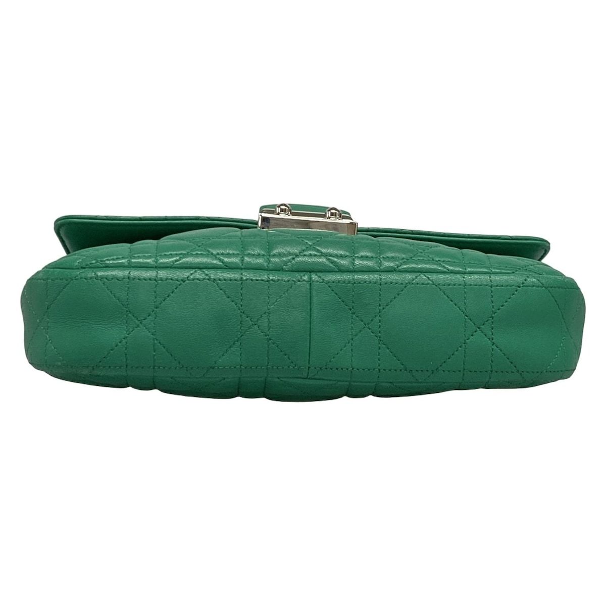 Dior/Christian Dior Shoulder Bag Cannage Stitch Green Chain Shoulder Lambskin