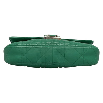 Dior/Christian Dior Shoulder Bag Cannage Stitch Green Chain Shoulder Lambskin