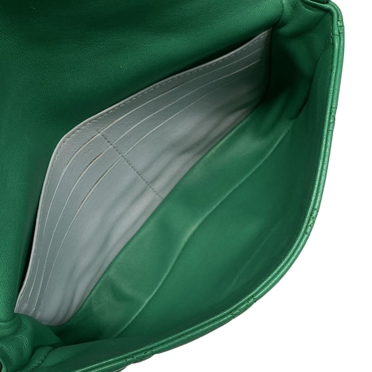 Dior/Christian Dior Shoulder Bag Cannage Stitch Green Chain Shoulder Lambskin