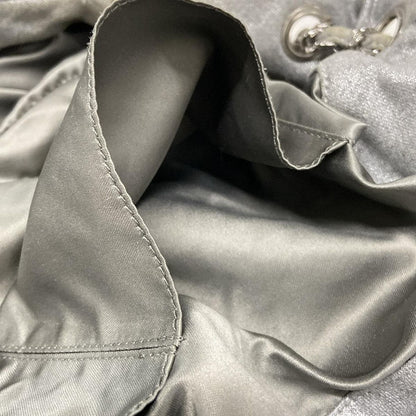 Chanel Tote Bag Melrose Cabas Silver Gray Chain Shoulder/silver Hardware Cotton