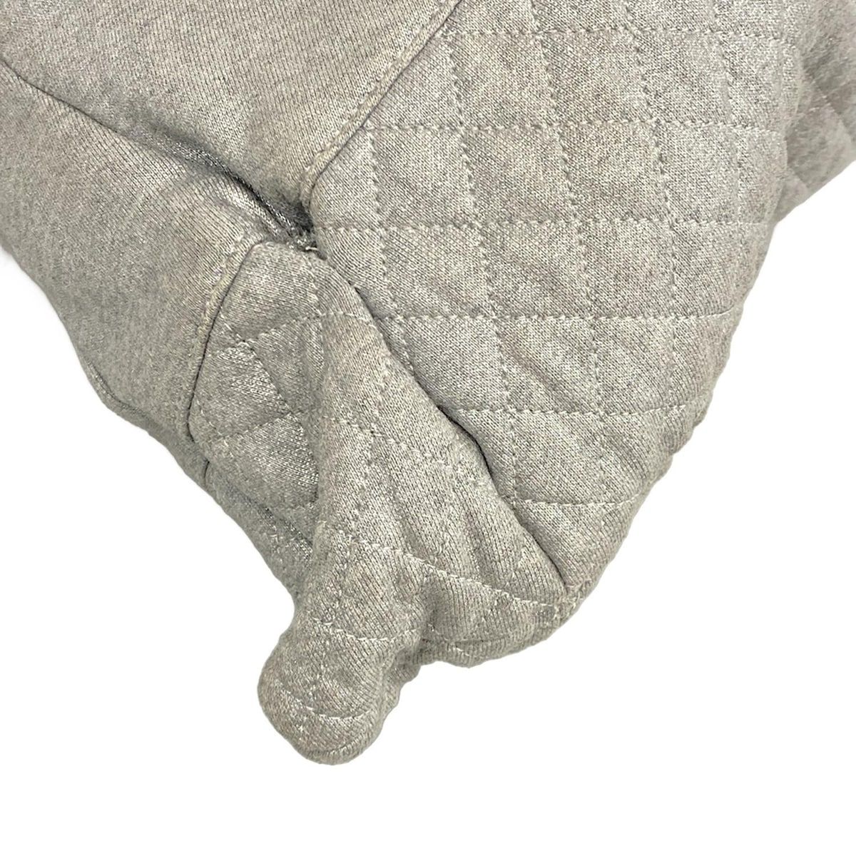 Chanel Tote Bag Melrose Cabas Silver Gray Chain Shoulder/silver Hardware Cotton