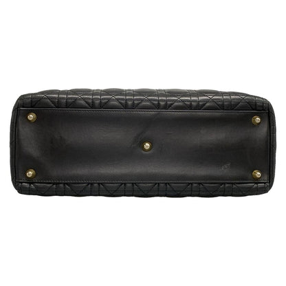 Dior/Christian Dior Handbag Lady Dior Large Bag Black Gold Hardware Lambskin