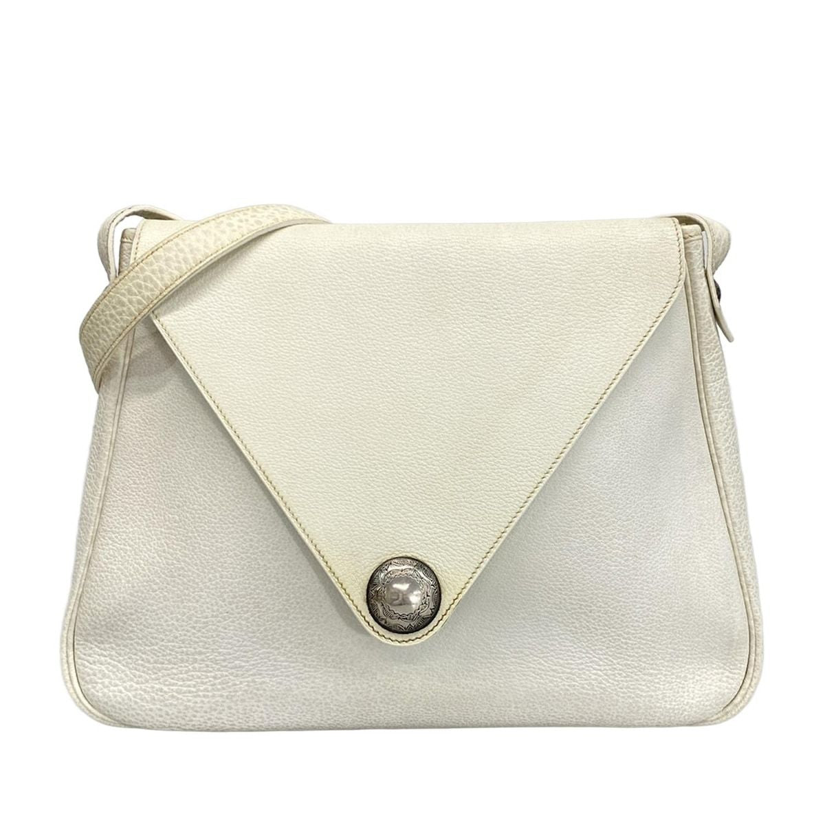 Hermes Shoulder Bag Christine White Silver Hardware