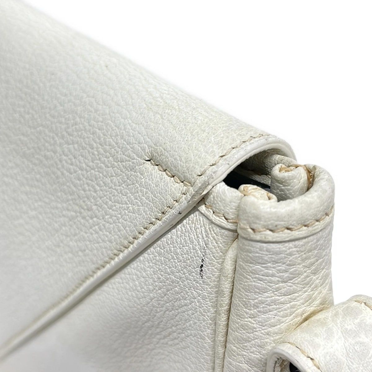 Hermes Shoulder Bag Christine White Silver Hardware