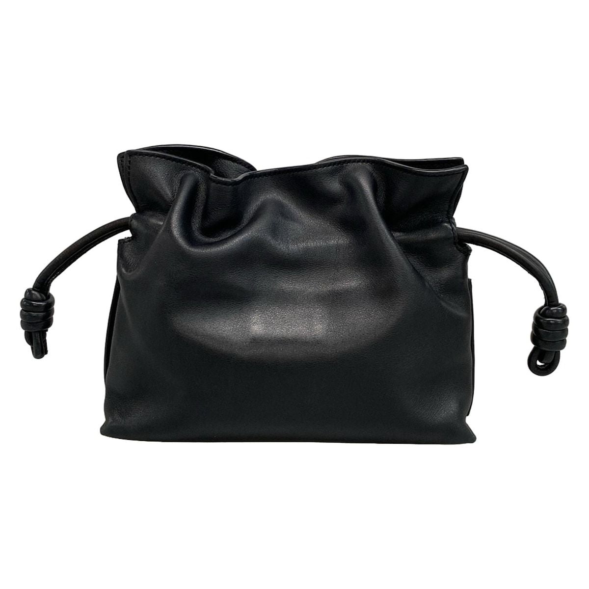 Loewe Clutch Bag Flamenco Clutch Black Leather