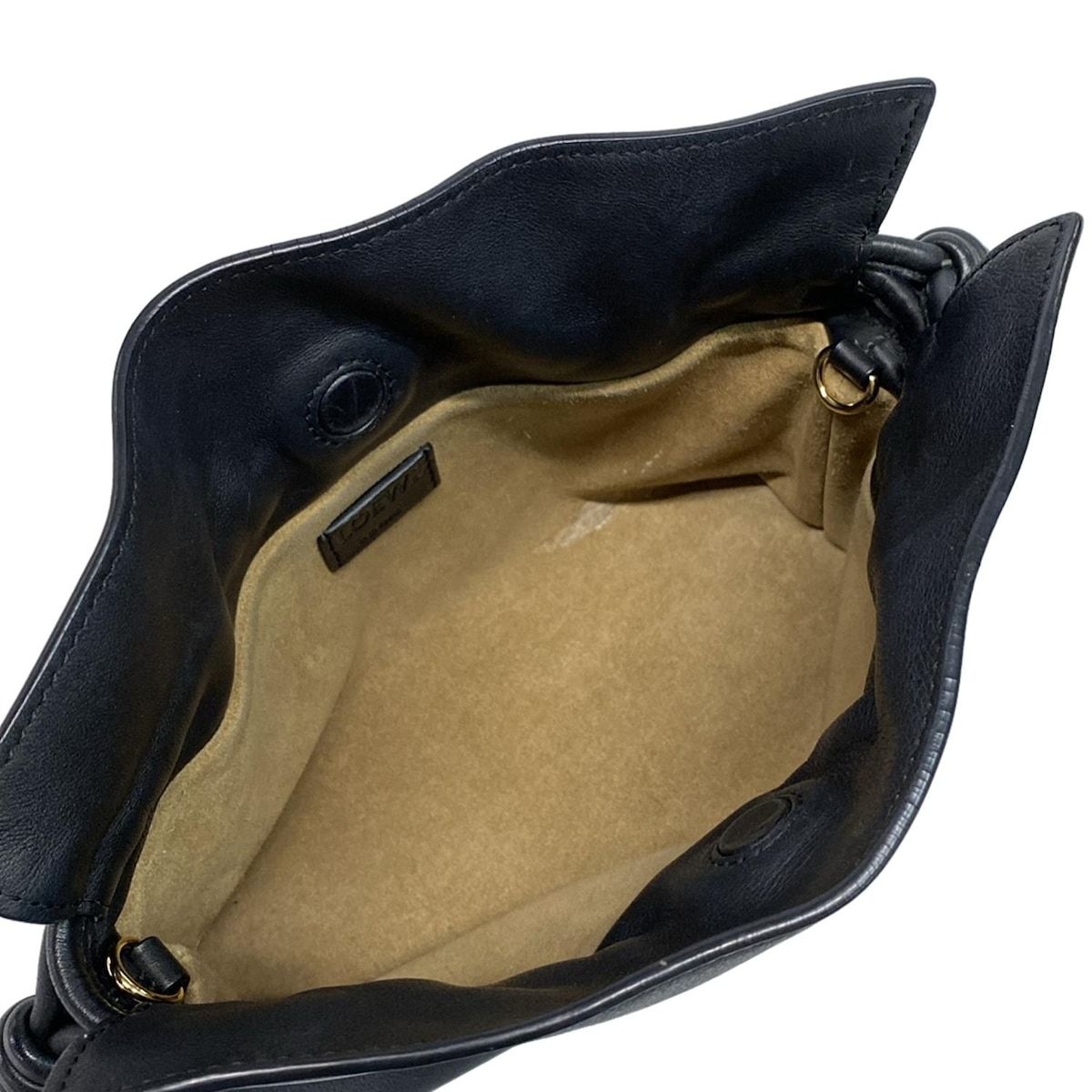 Loewe Clutch Bag Flamenco Clutch Black Leather