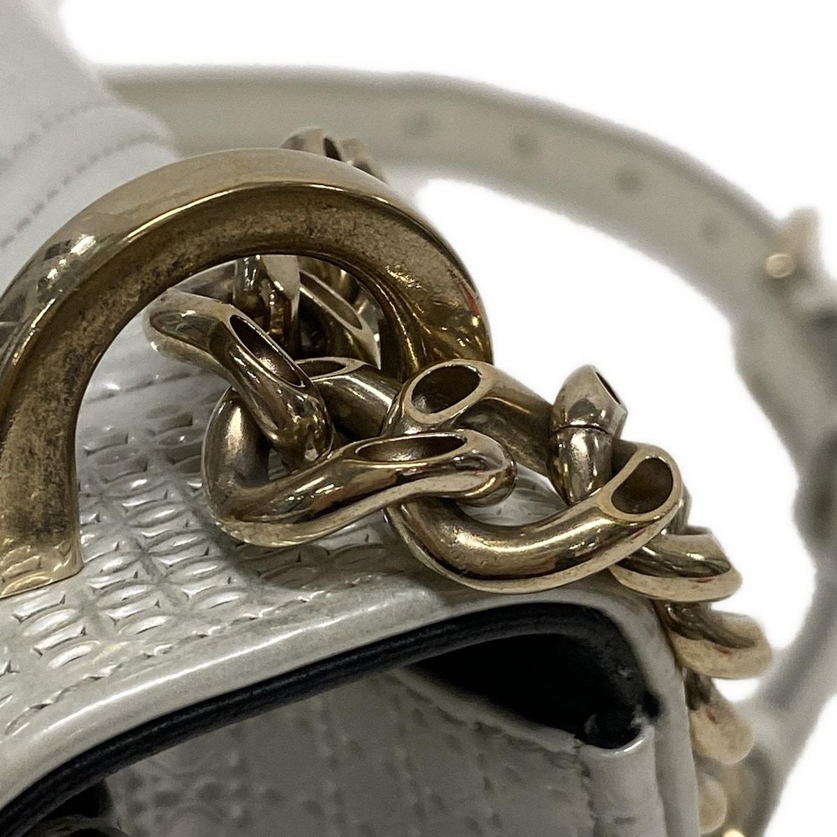 Dior/Christian Dior Shoulder Bag Dior Ama Light Gray Chain Shoulder Leather