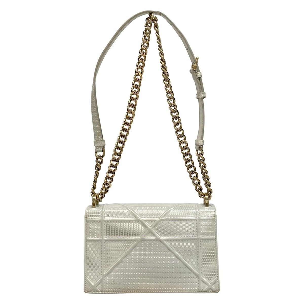 Dior/Christian Dior Shoulder Bag Dior Ama Light Gray Chain Shoulder Leather