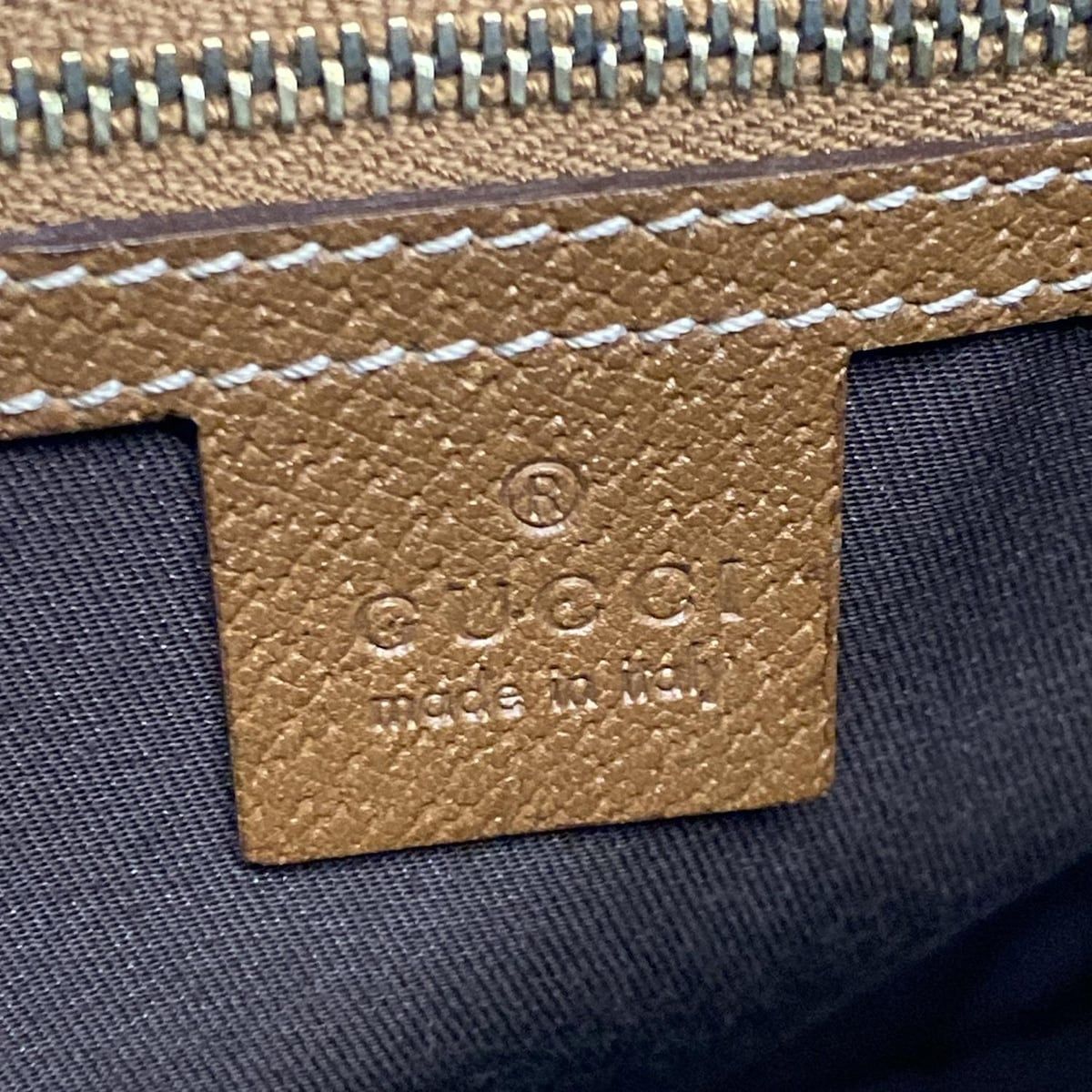 Gucci Handbag GG Pattern 131024 Brown X Beige Leather