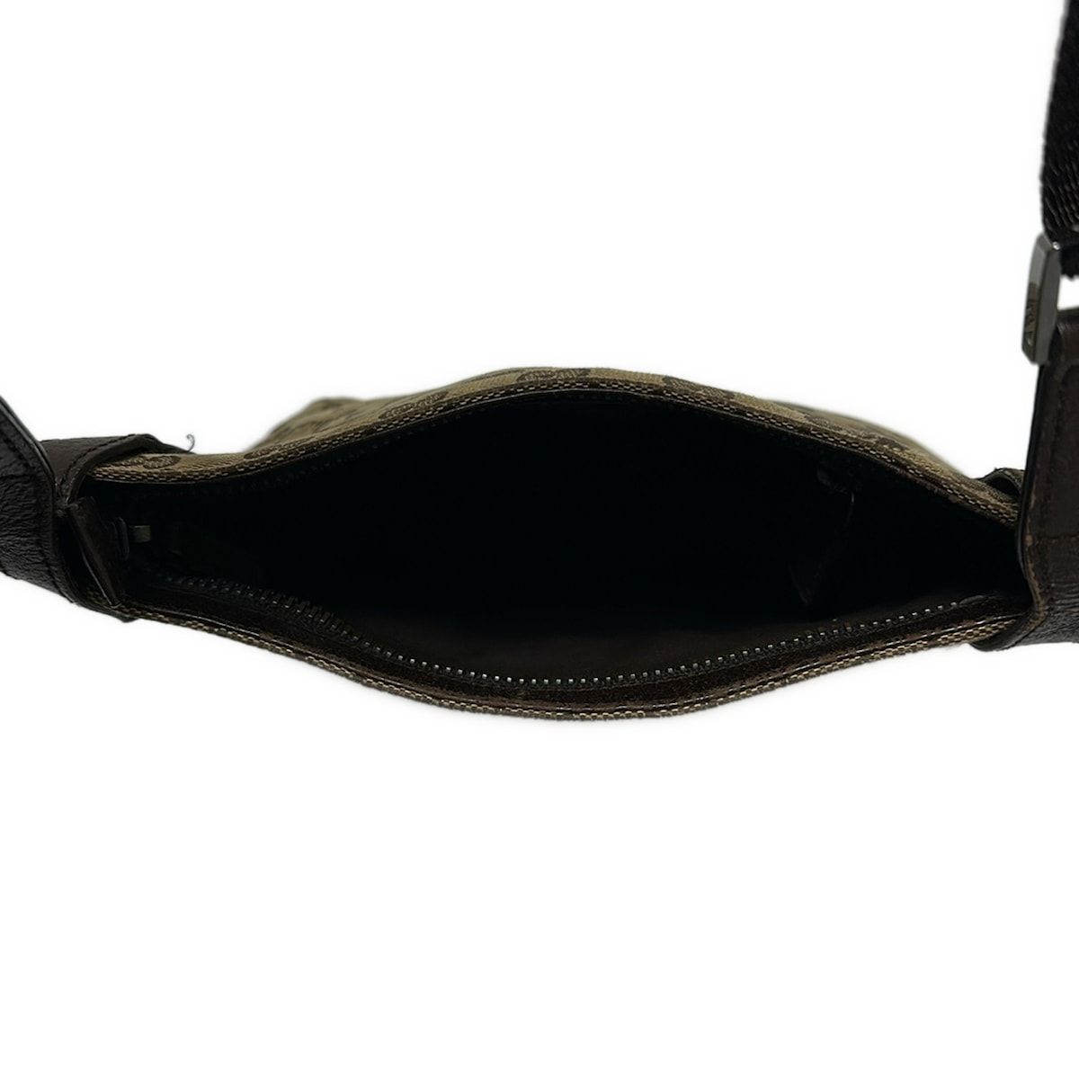 Gucci Shoulder Bag GG Pattern 122793 Beige X Dark Brown Leather