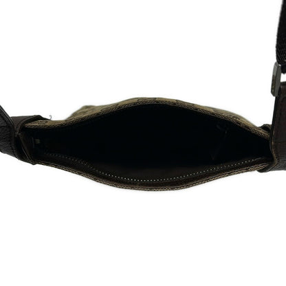 Gucci Shoulder Bag GG Pattern 122793 Beige X Dark Brown Leather