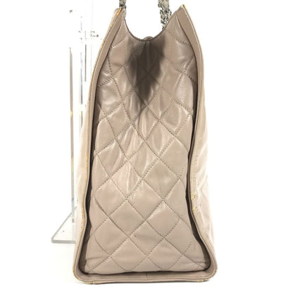 Chanel Shoulder Bag Cc Here Mark Logo Enamel Beige
