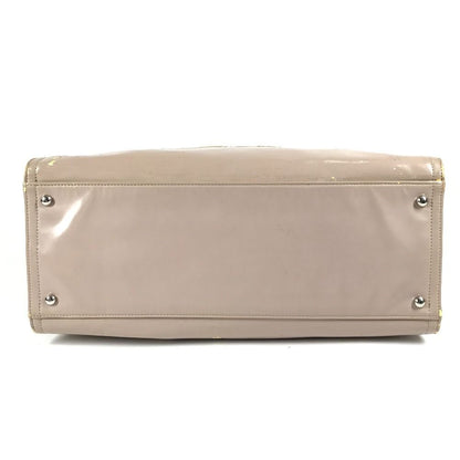 Chanel Shoulder Bag Cc Here Mark Logo Enamel Beige