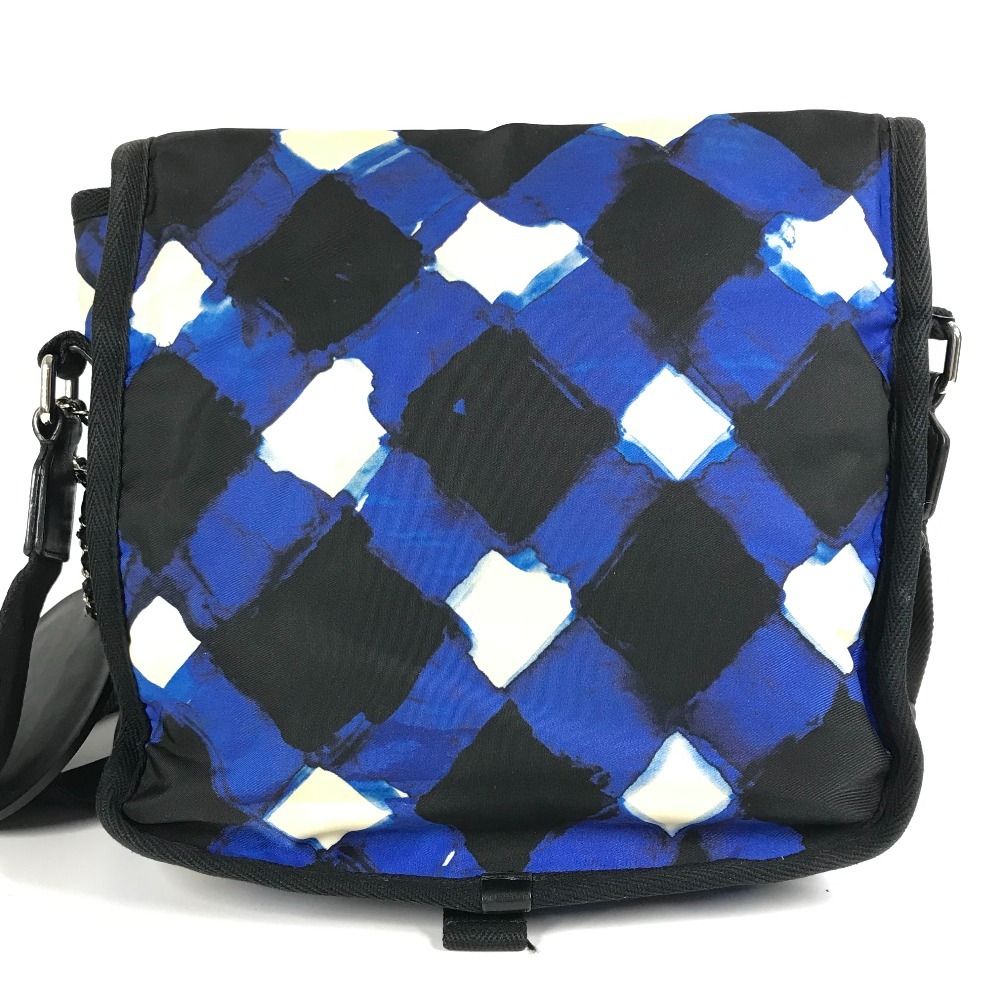 Chanel Shoulder Bag Cc Coco Mark Logo Leather / Nylon Blue
