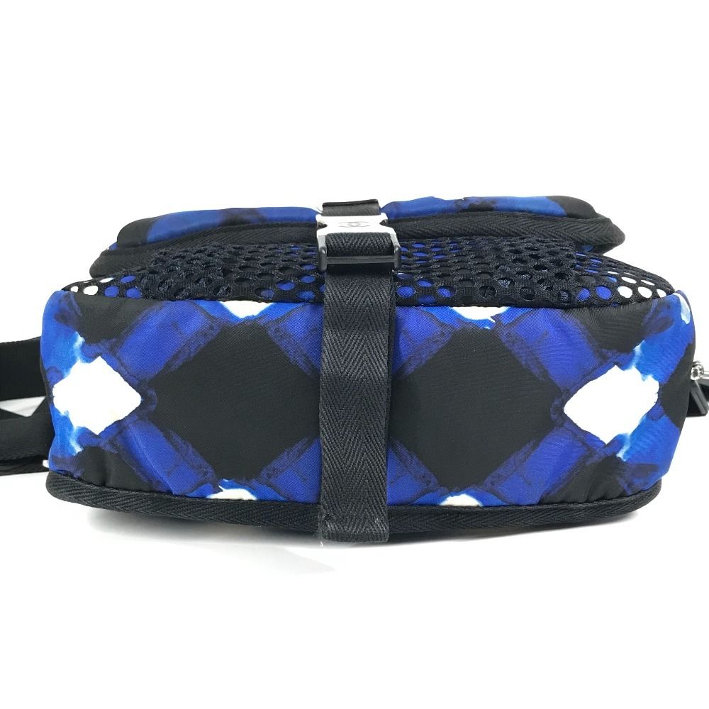 Chanel Shoulder Bag Cc Coco Mark Logo Leather / Nylon Blue