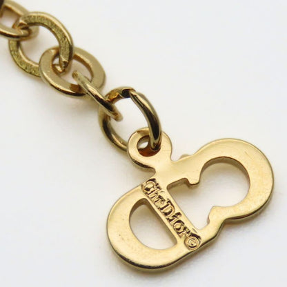 Christian Dior Necklace CD Logo Metal Gold Plated GP Accessories Ladies