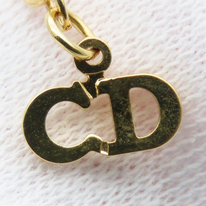 Christian Dior Necklace CD Logo Metal Gold Plated GP Accessories Ladies