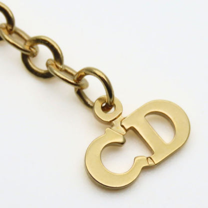 Christian Dior Necklace CD Logo Metal Gold Plated GP Accessories Ladies