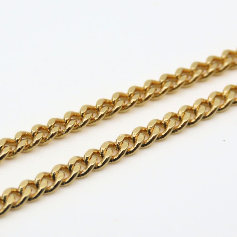 Christian Dior Necklace Logo Metal Rhinestone Gold Plated GP Accessories Ladies