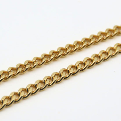Christian Dior Necklace Logo Metal Rhinestone Gold Plated GP Accessories Ladies