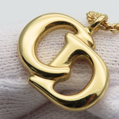 Christian Dior Necklace CD Logo Metal Gold GP Plated Accessories Ladies Women