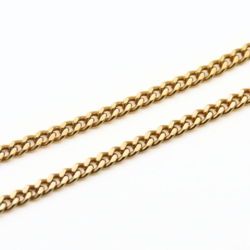 Christian Dior Necklace CD Logo Metal Rhinestone Gold Plated GP Accessories