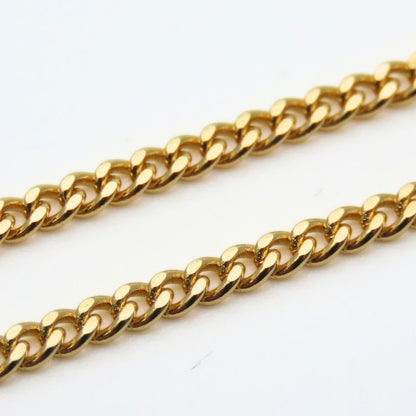 Christian Dior Necklace CD Logo Metal Rhinestone Gold Plated GP Accessories