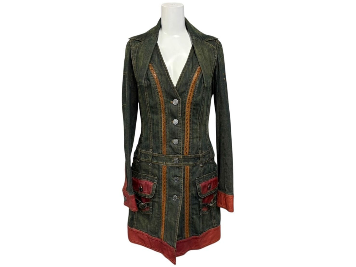 Dior Denim Jacket Black Green Red Cotton Polyurethane