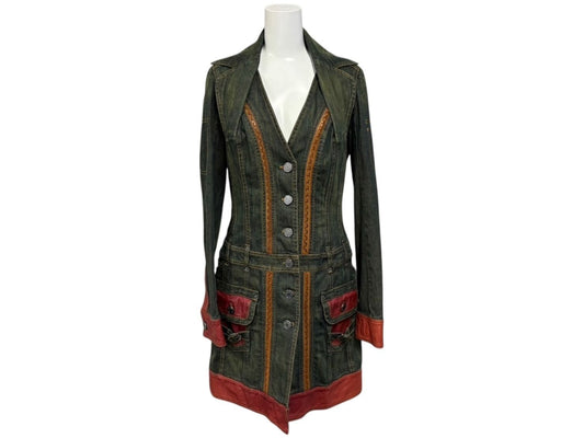 Dior Denim Jacket Black Green Red Cotton Polyurethane