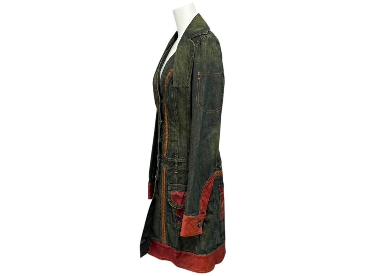 Dior Denim Jacket Black Green Red Cotton Polyurethane — view 3