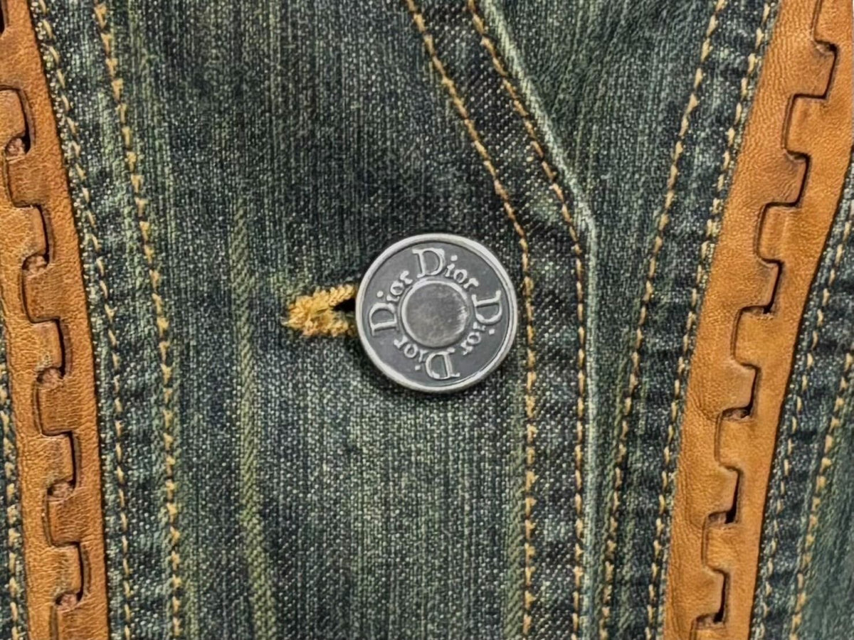 Dior Denim Jacket Black Green Red Cotton Polyurethane — view 5