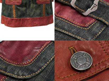 Dior Denim Jacket Black Green Red Cotton Polyurethane — view 8