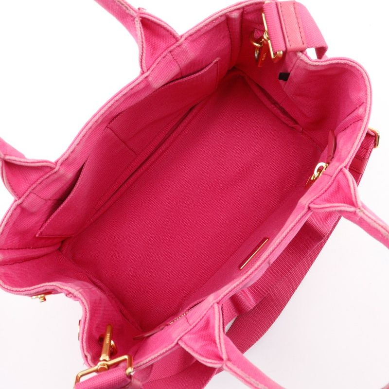 Prada Kanapa 2way Shoulder Tote Bag Canvas Pink Women's Handbag