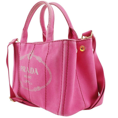 Prada Kanapa 2way Shoulder Tote Bag Canvas Pink Women's Handbag