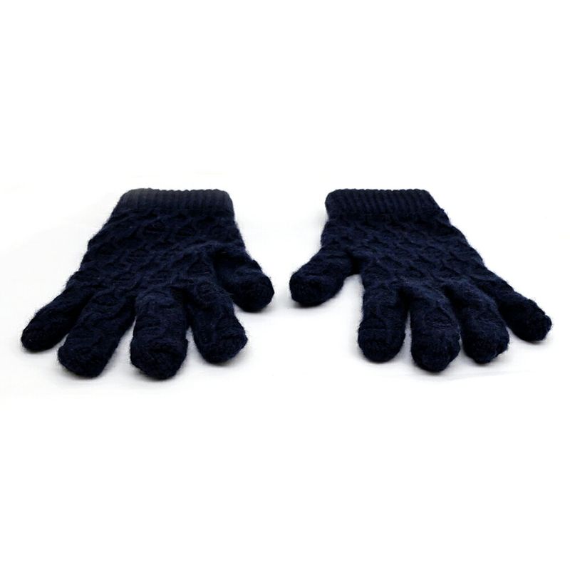 Hermes Gloves Tri Maillon Gloves Navy - M Size Cashmere Men's