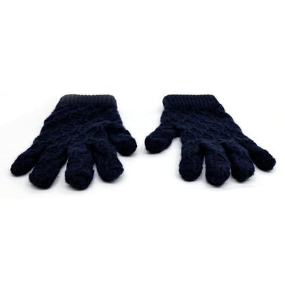 Hermes Gloves Tri Maillon Gloves Navy - M Size Cashmere Men's
