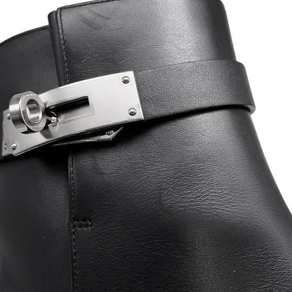 Hermes Boots Saint Germain Calf Leather 36 Shoes Black