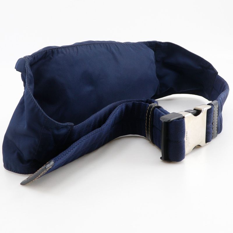 Prada Waist Pouch Body Bag Nylon Navy Unisex Waist Bag