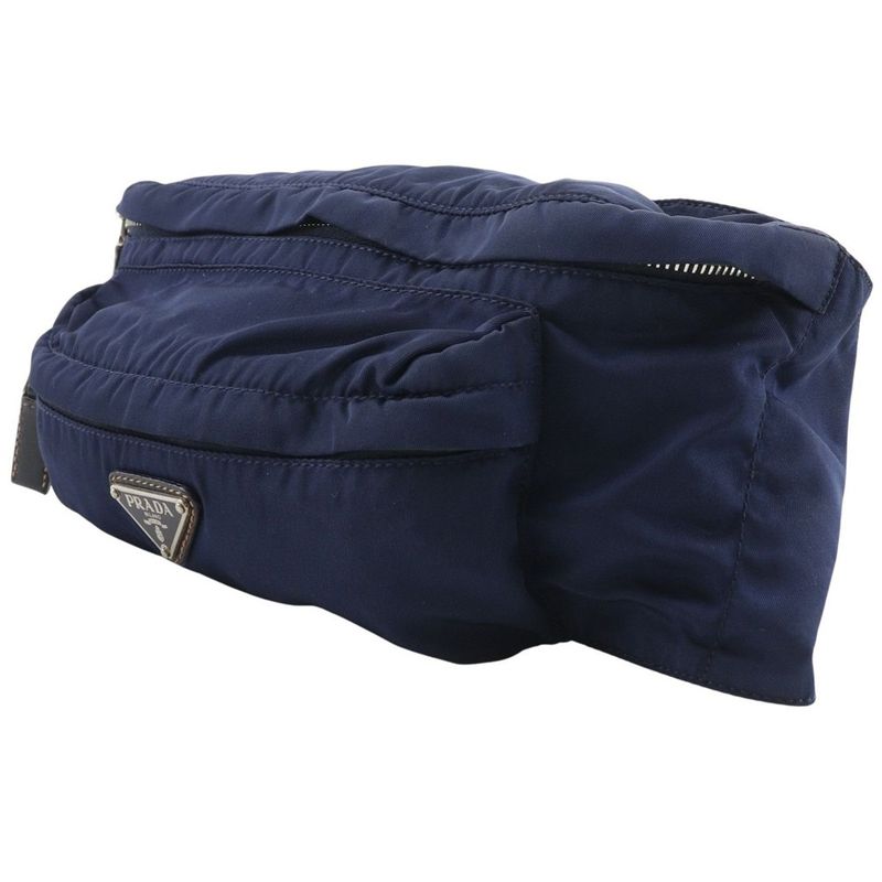 Prada Waist Pouch Body Bag Nylon Navy Unisex Waist Bag