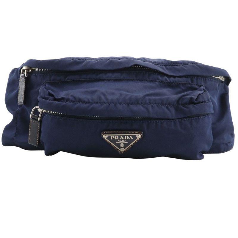 Prada Waist Pouch Body Bag Nylon Navy Unisex Waist Bag