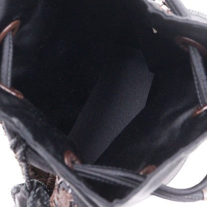 Bottega Veneta Draw String Punching Leather Fringe Satin X