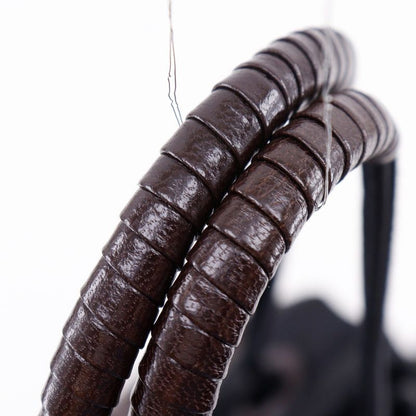 Bottega Veneta Draw String Punching Leather Fringe Satin X